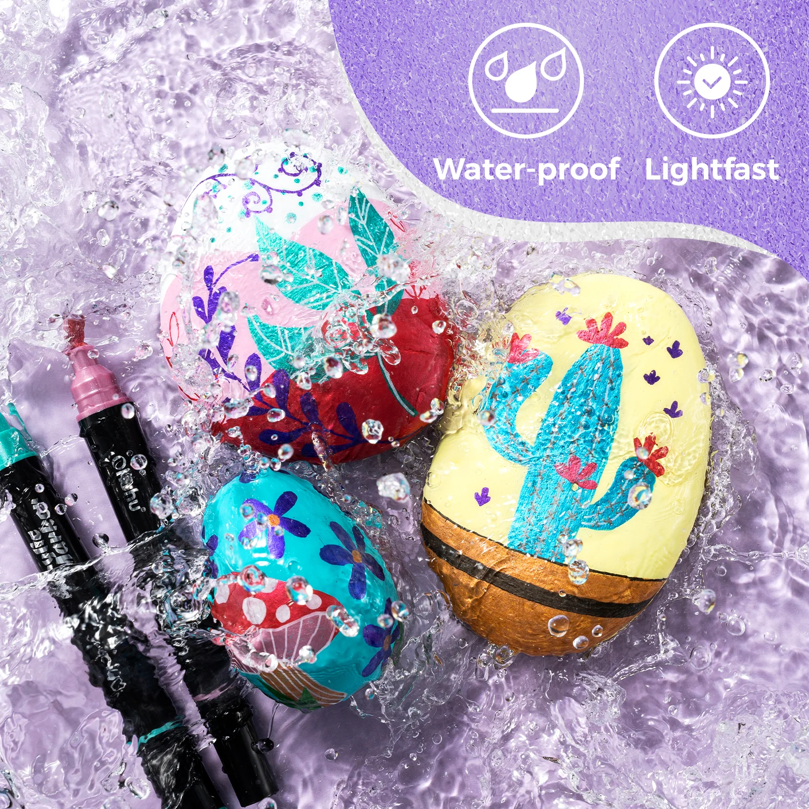 Ohuhu Dual Nib Waterproof Acrylic Pen 30 / 60 / 90 Colors - Kakaako - Image 14