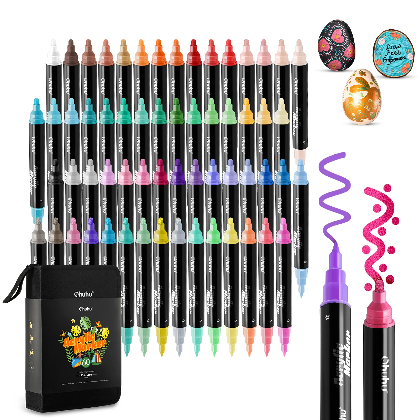 Ohuhu Dual Nib Waterproof Acrylic Pen 30 / 60 / 90 Colors - Kakaako - Image 17