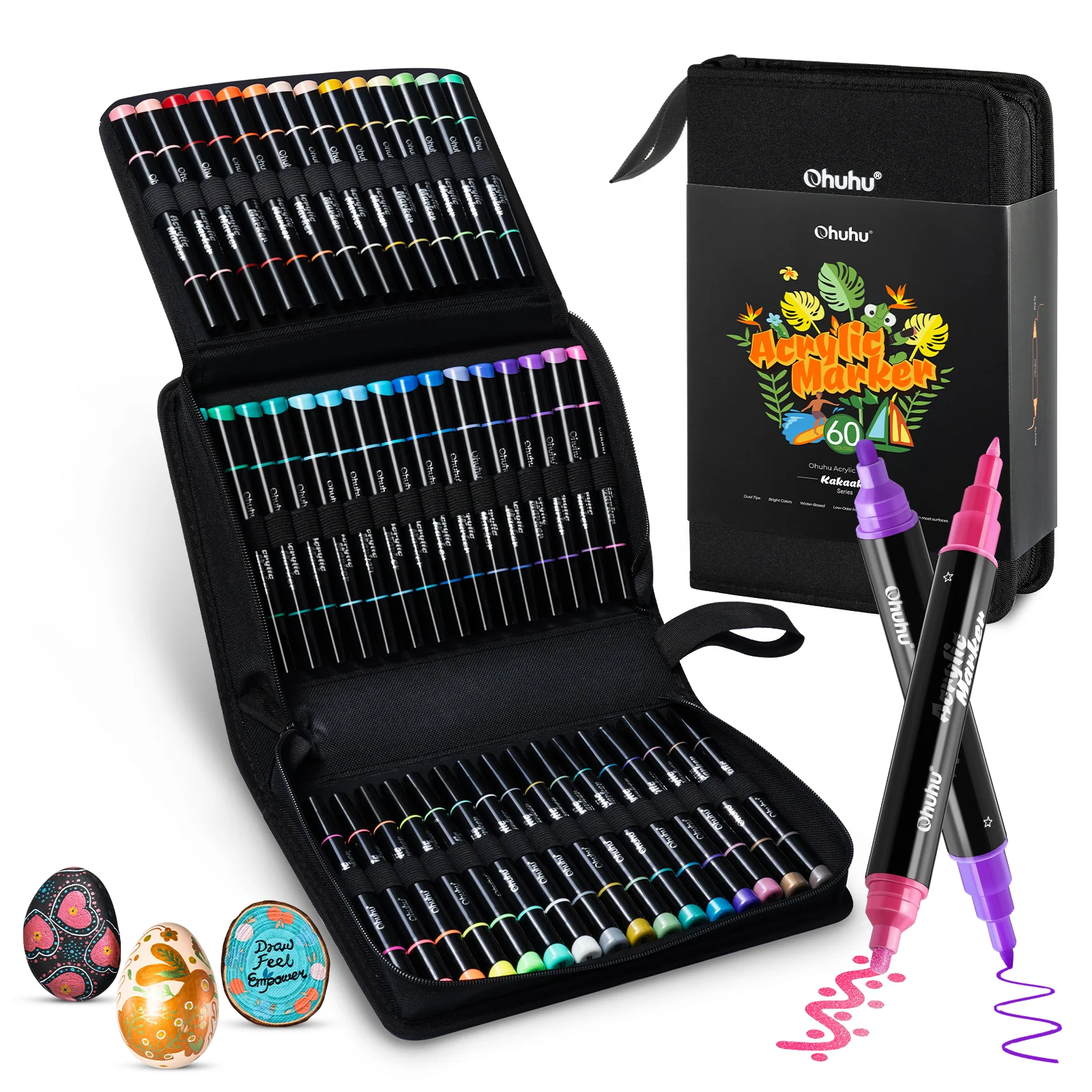 Ohuhu Dual Nib Waterproof Acrylic Pen 30 / 60 / 90 Colors - Kakaako - Image 18