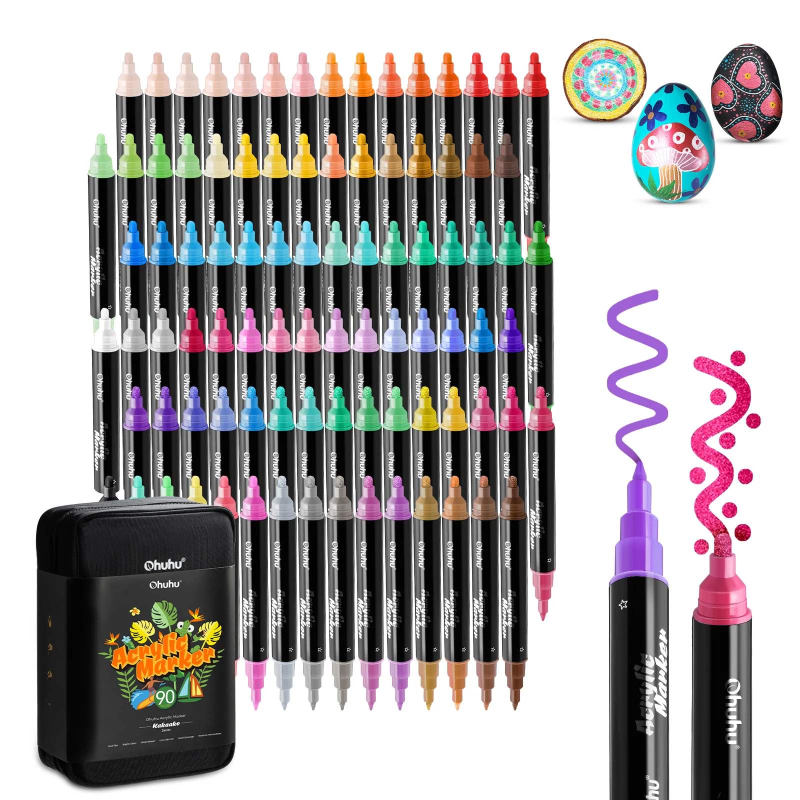 Ohuhu Dual Nib Waterproof Acrylic Pen 30 / 60 / 90 Colors - Kakaako - Image 21