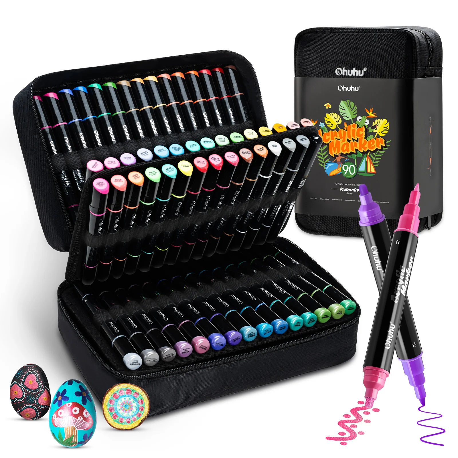 Ohuhu Dual Nib Waterproof Acrylic Pen 30 / 60 / 90 Colors - Kakaako - Image 22