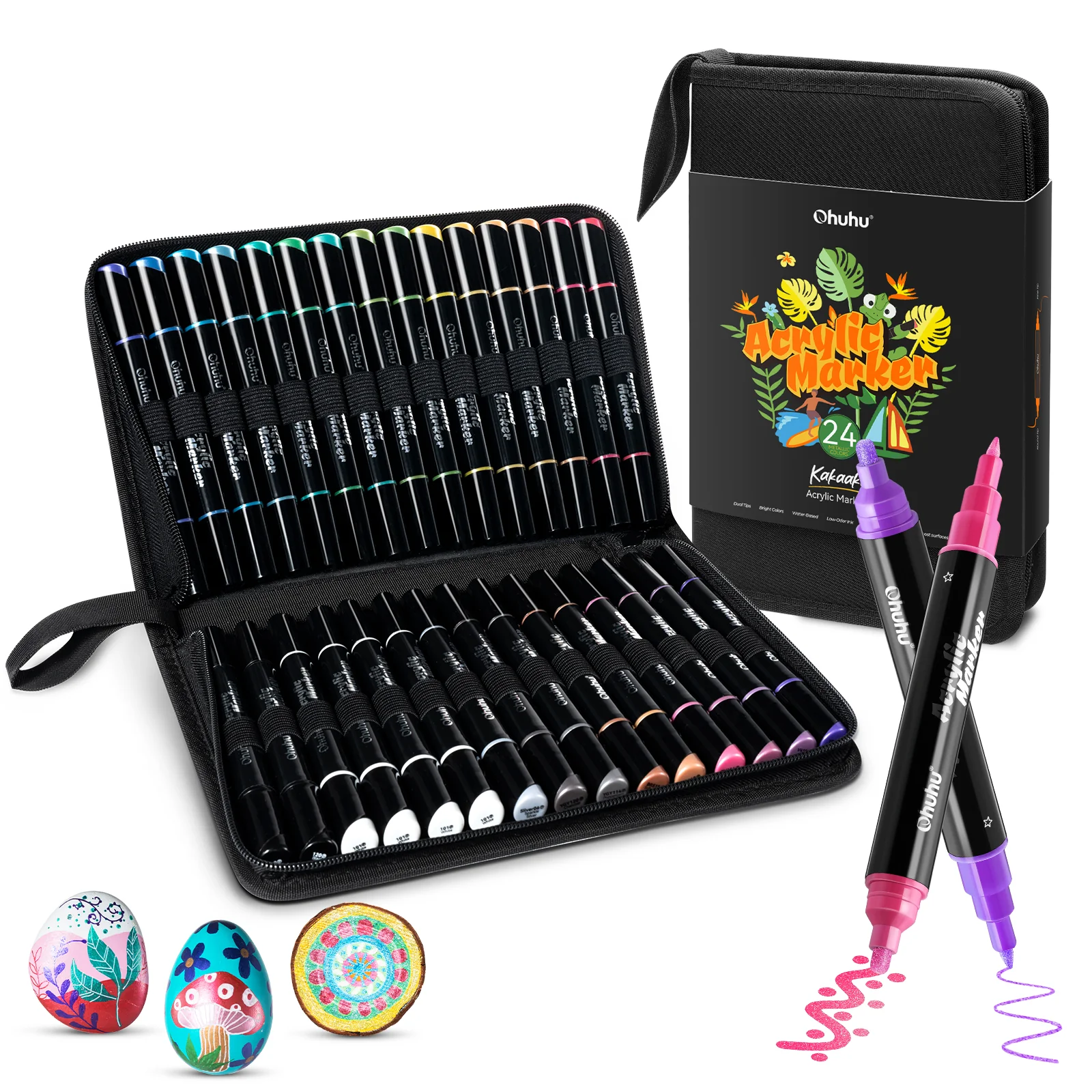 Ohuhu Dual Nib Waterproof Acrylic Pen 30 / 60 / 90 Colors - Kakaako - Image 9