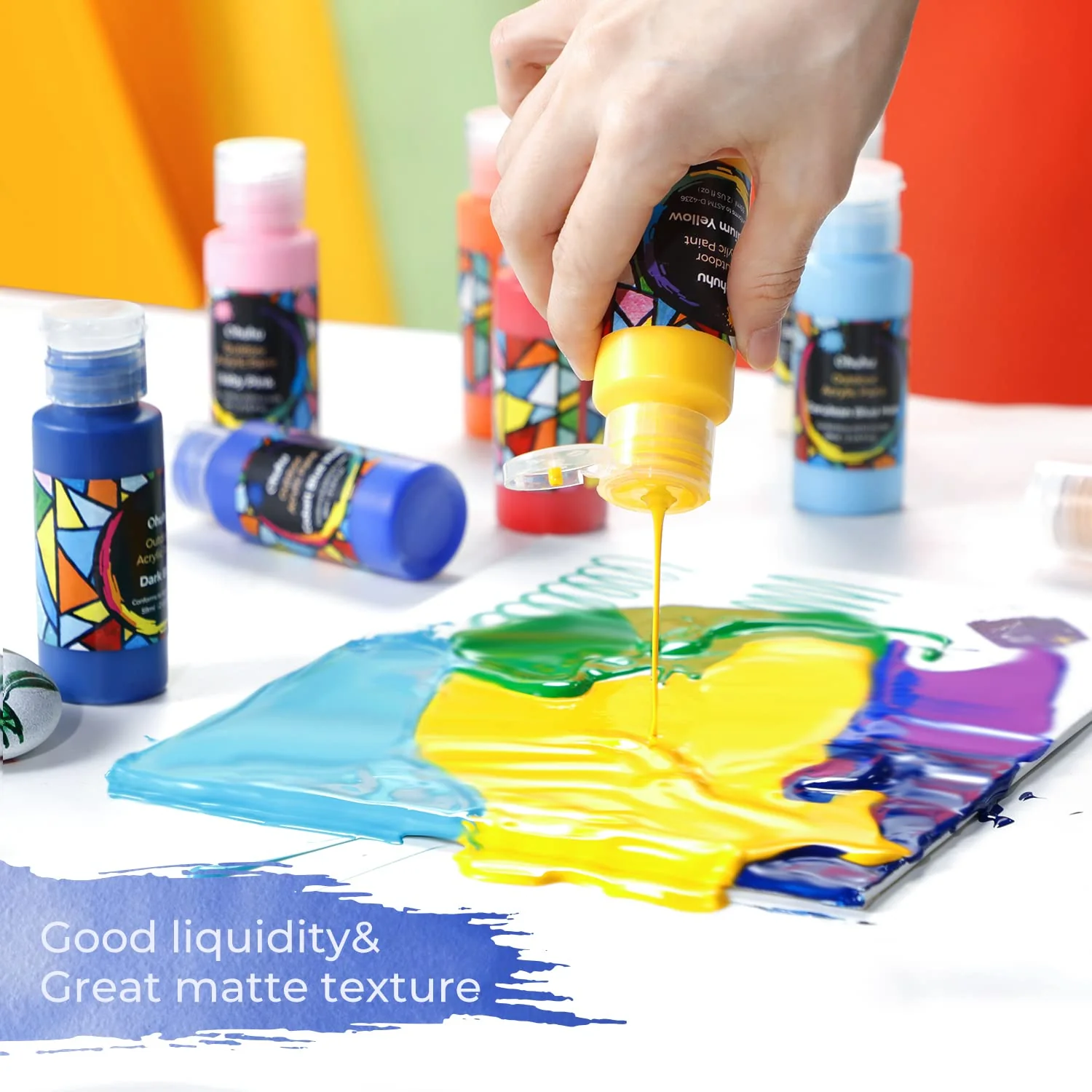 Ohuhu 24 Colors Art Craft Acrylic Paint Set(US Exclusive) - Image 8
