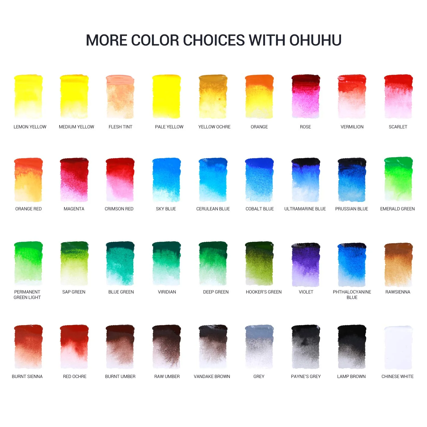 Ohuhu 36 Colors Watercolor Paint Set - Image 3