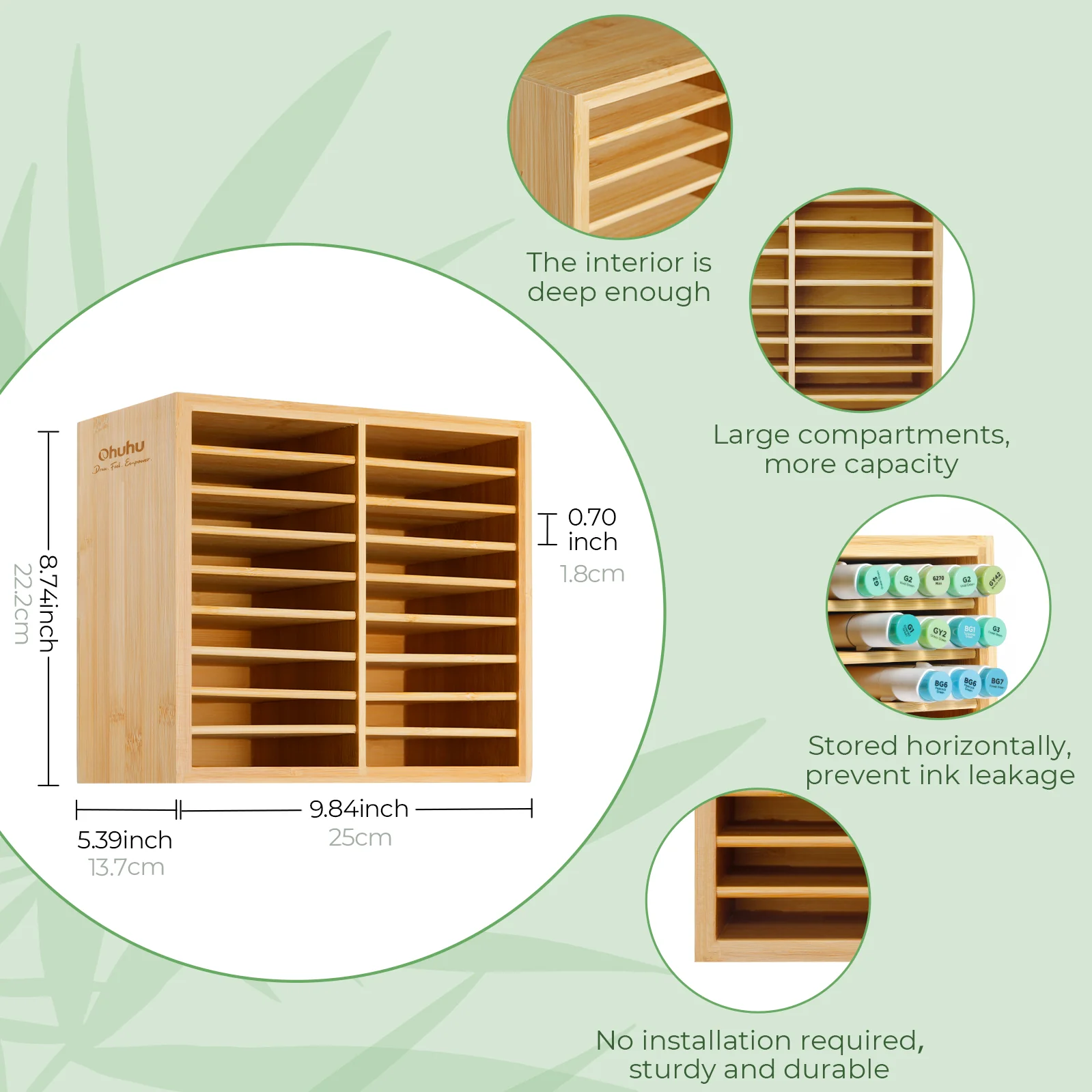Ohuhu Bamboo Marker Organizer (Canada Domestic Shipping) - Image 10