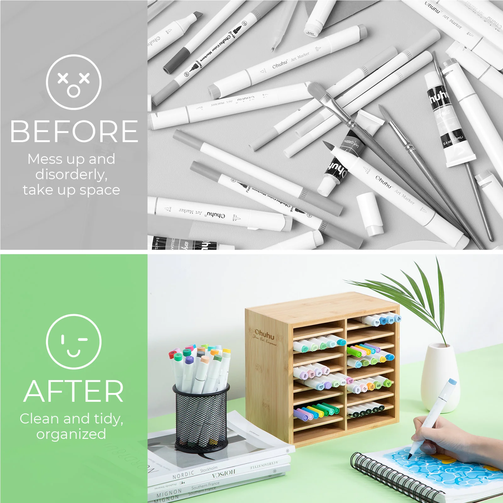 Ohuhu Bamboo Marker Organizer (Canada Domestic Shipping) - Image 13