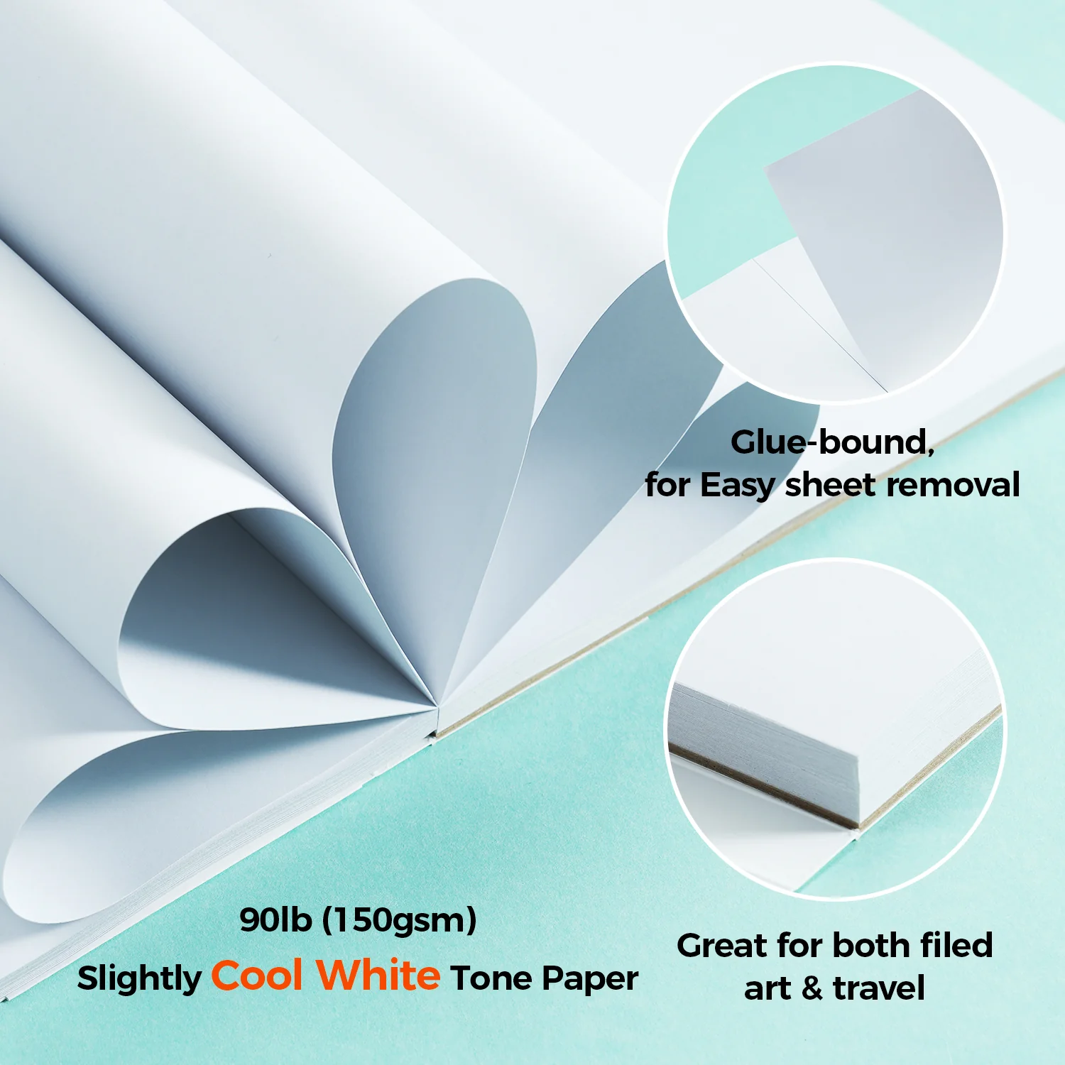 Ohuhu Bleedproof Double-Sided Marker Pad, Glue-Bound - Image 5
