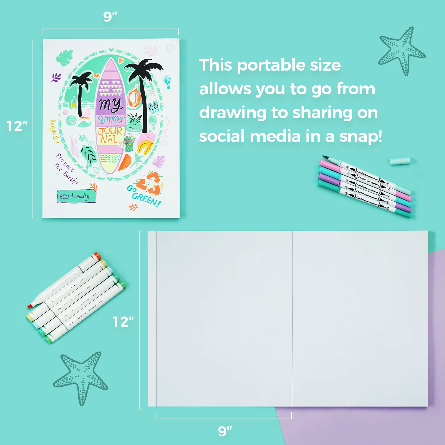 Ohuhu Bleedproof Double-Sided Marker Pad, Glue-Bound - Image 8