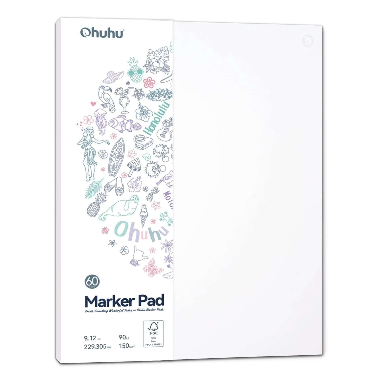 Ohuhu Bleedproof Double-Sided Marker Pad, Glue-Bound (Canada Domestic Shipping)