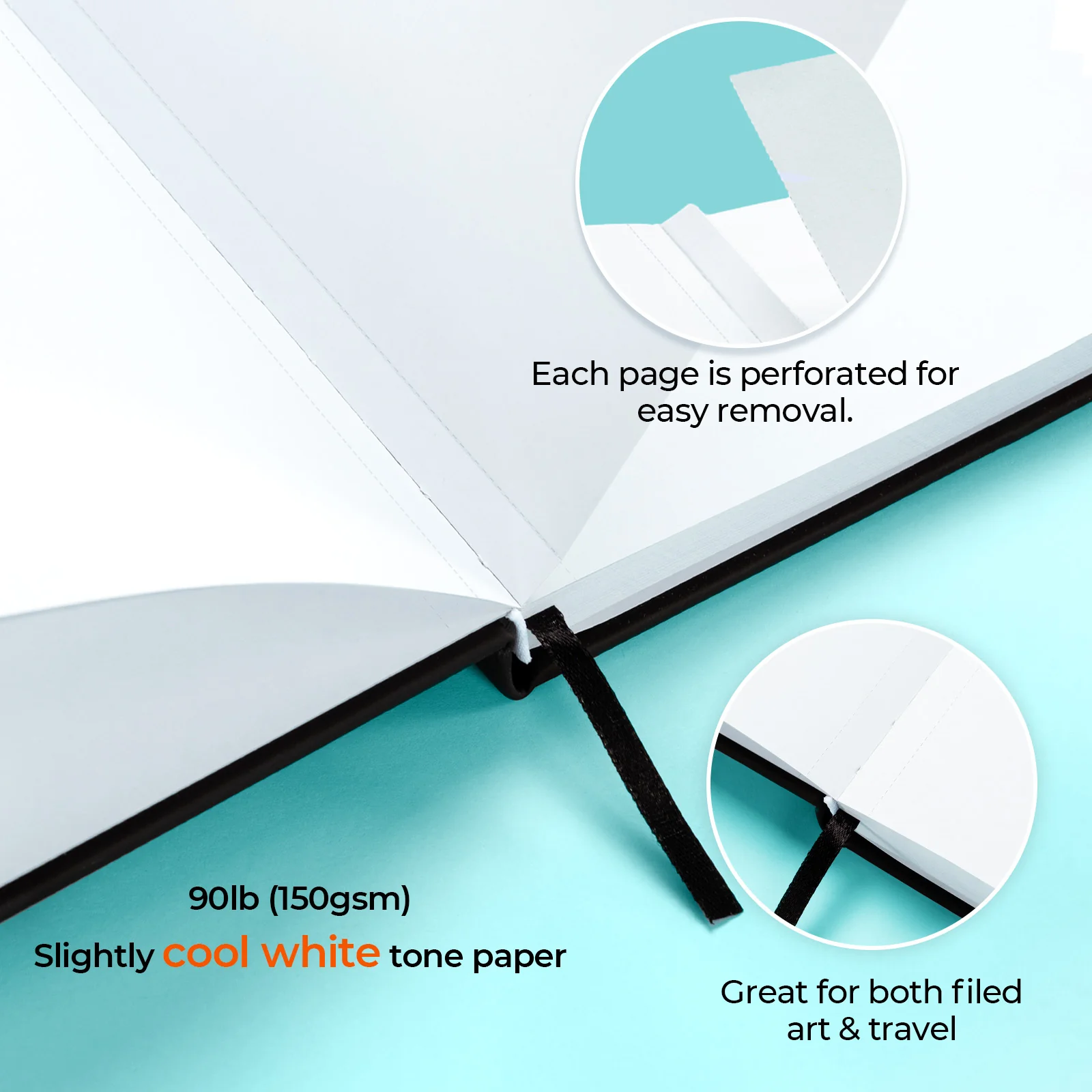 Ohuhu Bleedproof Double-Sided Marker Pad with PU Cover - Image 4