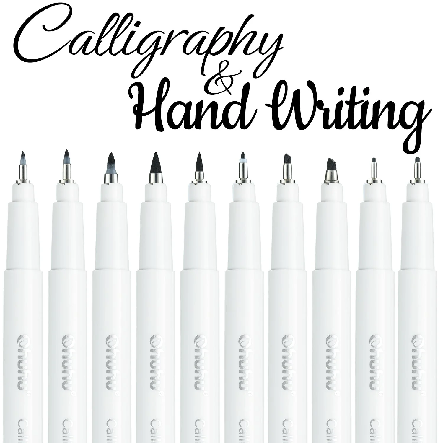 Ohuhu Calligraphy Pens, Brush Chisel Fine 10 Size Tips (Australia Domestic Shipping)