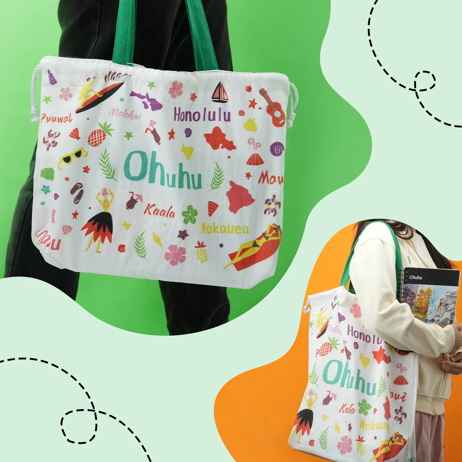 Ohuhu Canvas Gift Bag for Multi-purpose, Available in Two Sizes - Image 10