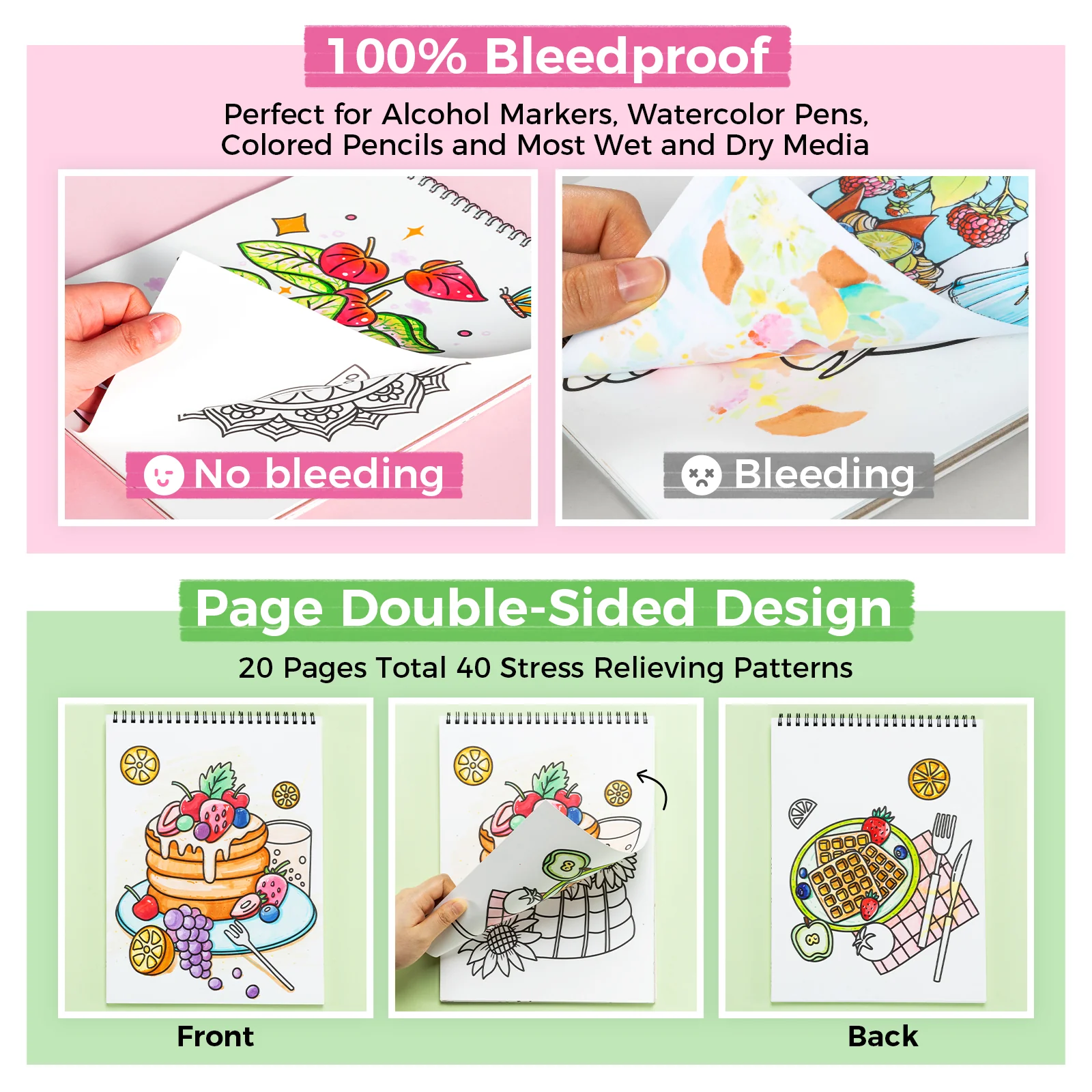 Ohuhu Double-Sided Bleedproof Coloring Book - Image 5