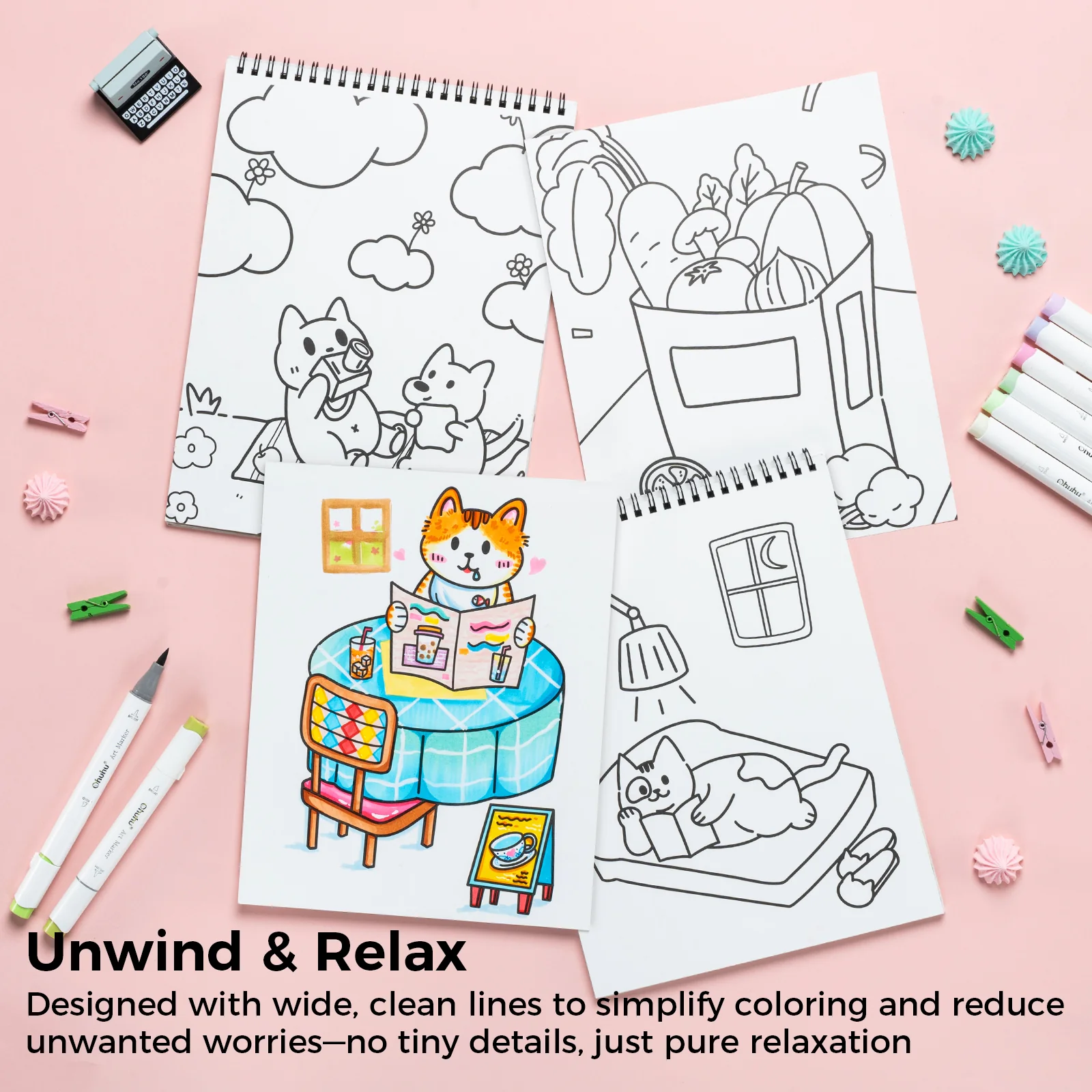 Ohuhu Double-Sided Bleedproof Coloring Book - Image 6