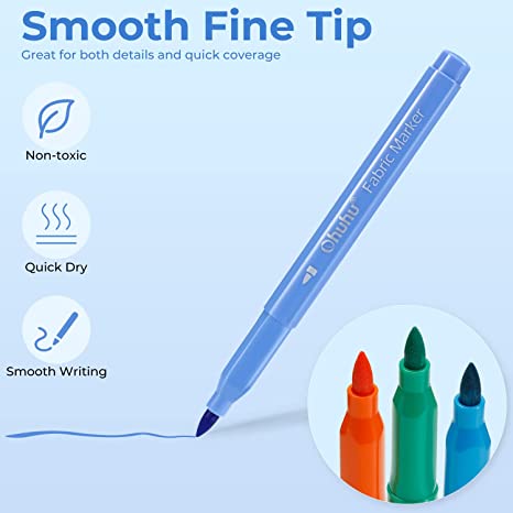Ohuhu Fabric 30 Color Markers Permanent for Clothes (Canada Domestic Shipping) - Image 3