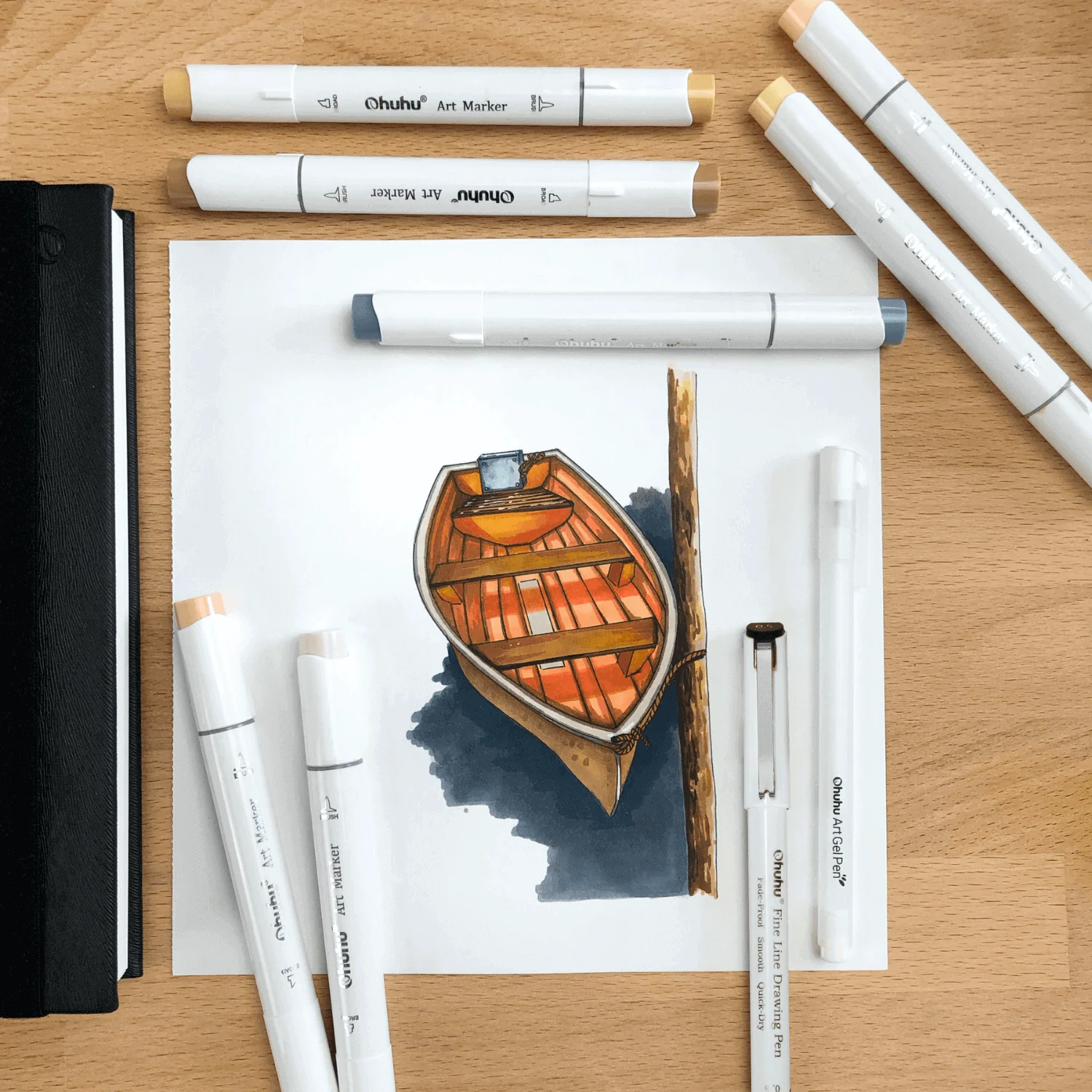 Ohuhu Fineliner Drawing Pen, 8 Pack (Europe Only) - Image 6