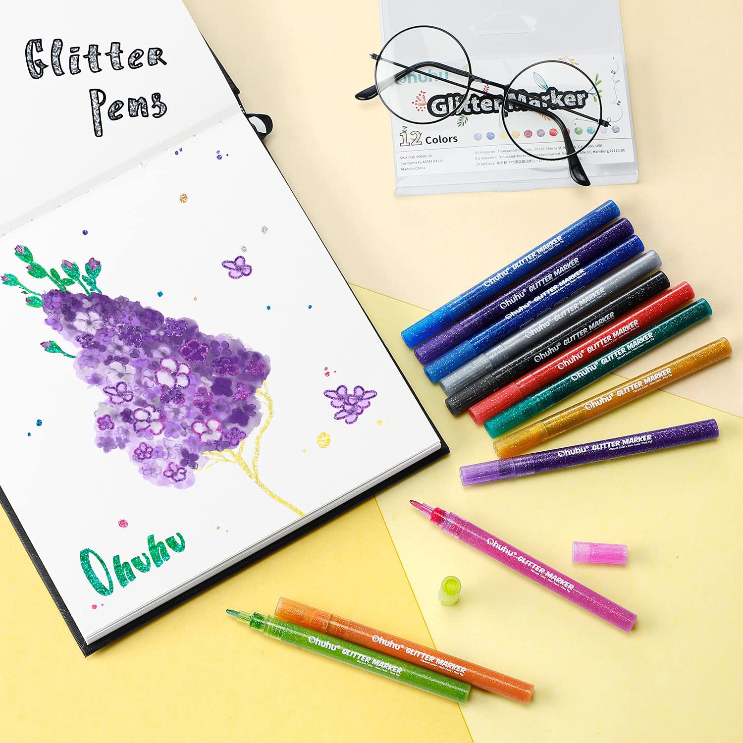 Ohuhu Glitter Metallic Marker Pens (Australia Domestic Shipping) - Image 6