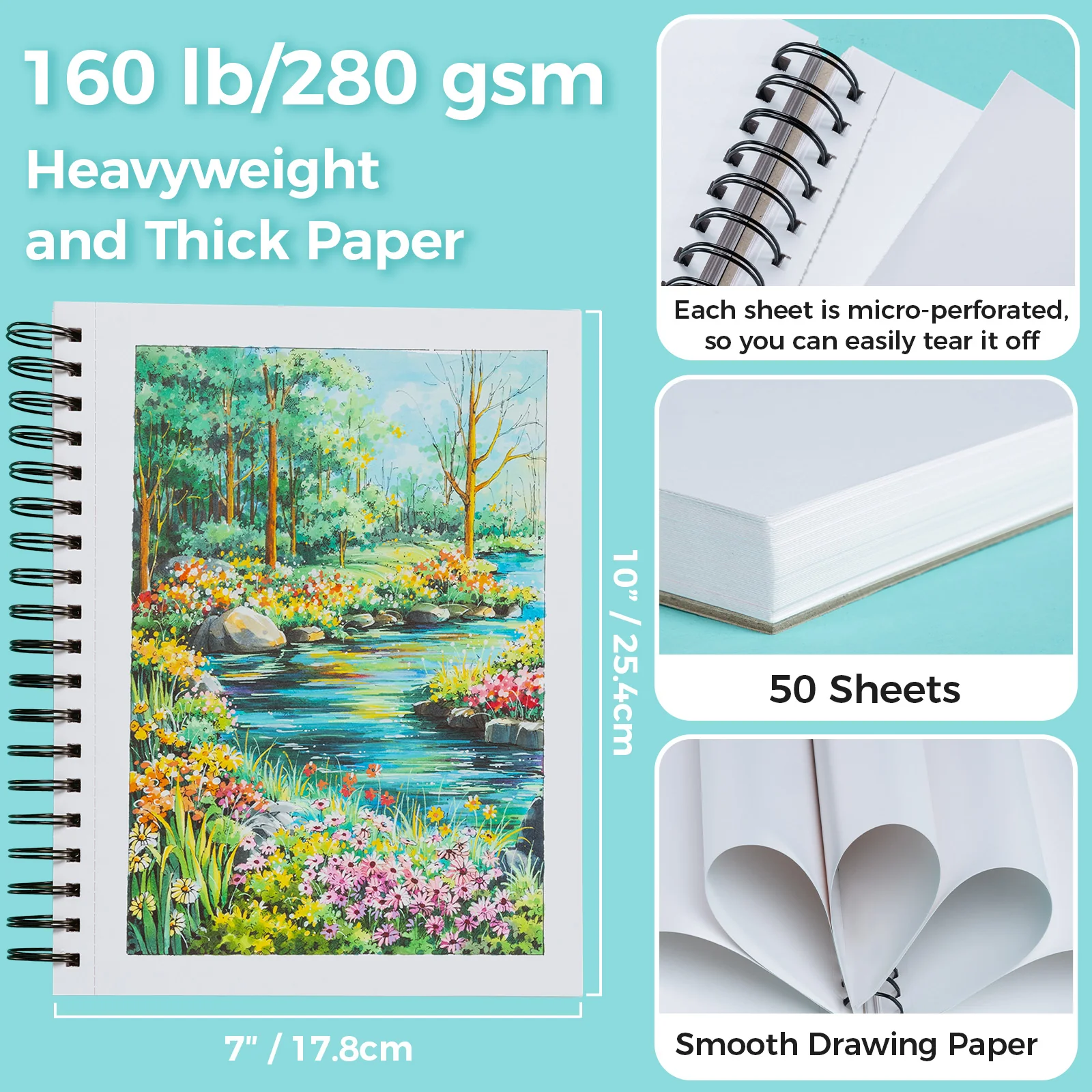 Ohuhu Heavyweight Bleedproof Double-Sided Marker Pad, Spiral-Bound - Kamakou - Image 21