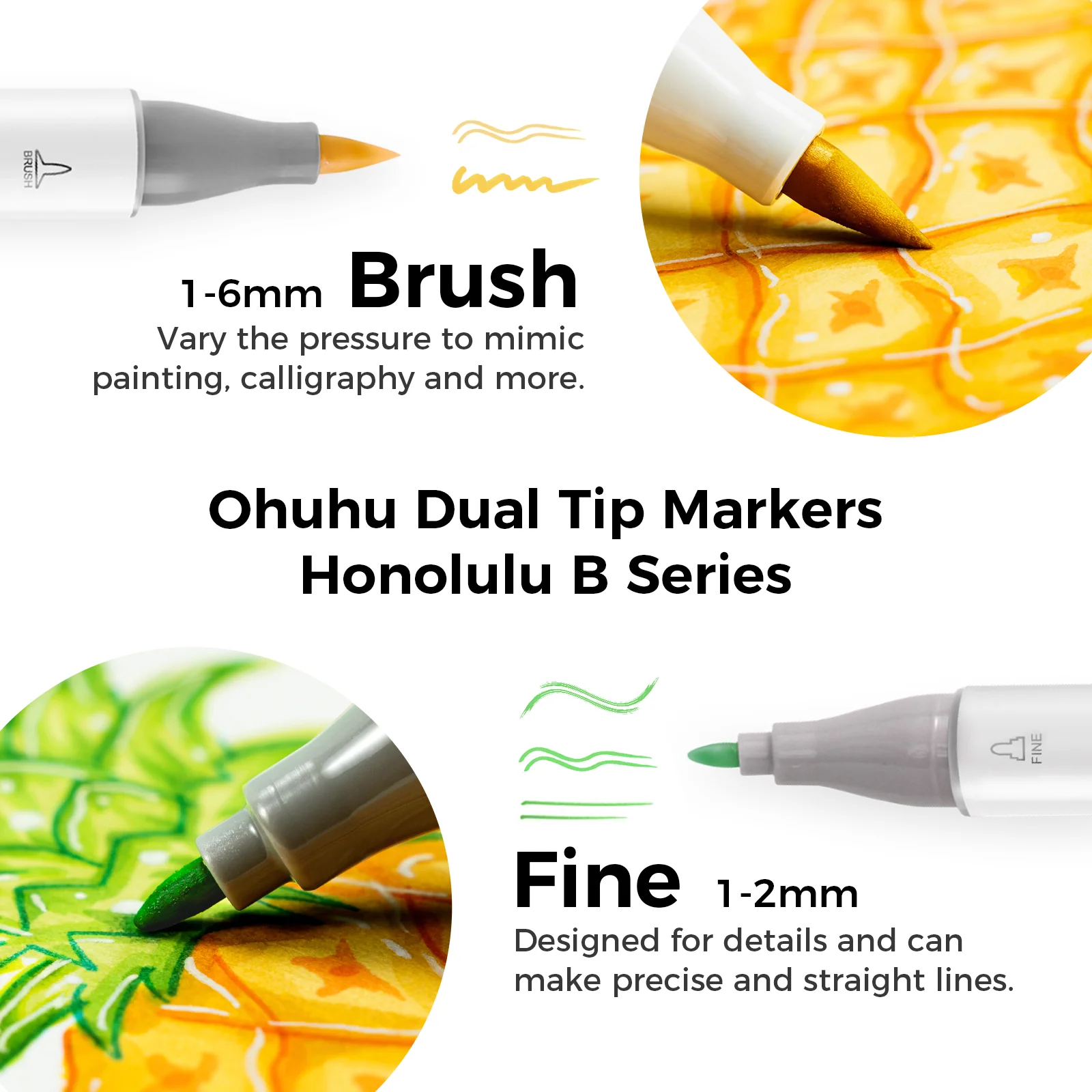 Ohuhu Honolulu Brush Markers - Small Set - Image 58