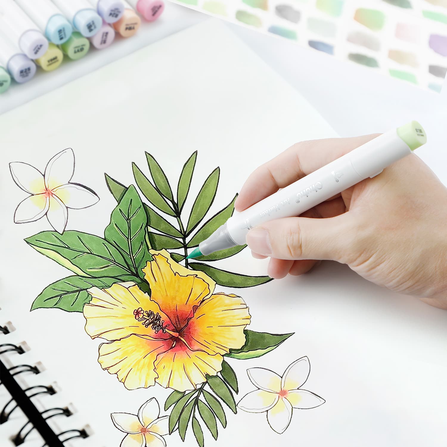 Ohuhu Honolulu 96 Pastel Colors Alcohol Art Markers - Sweetness & Blossoming (Brazil Domestic Shipping) - Image 3