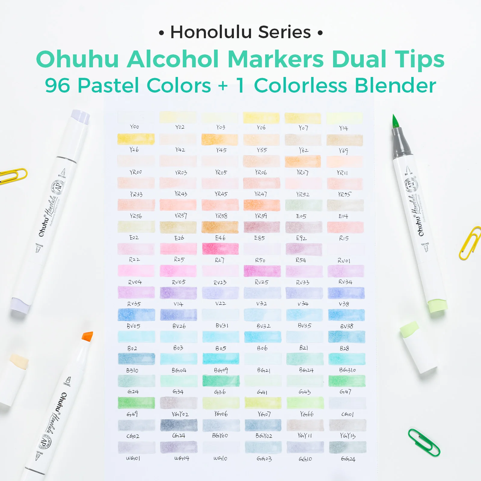 Ohuhu Honolulu 96 Pastel Colors Alcohol Art Markers - Sweetness & Blossoming (Australia Domestic Shipping) - Image 27
