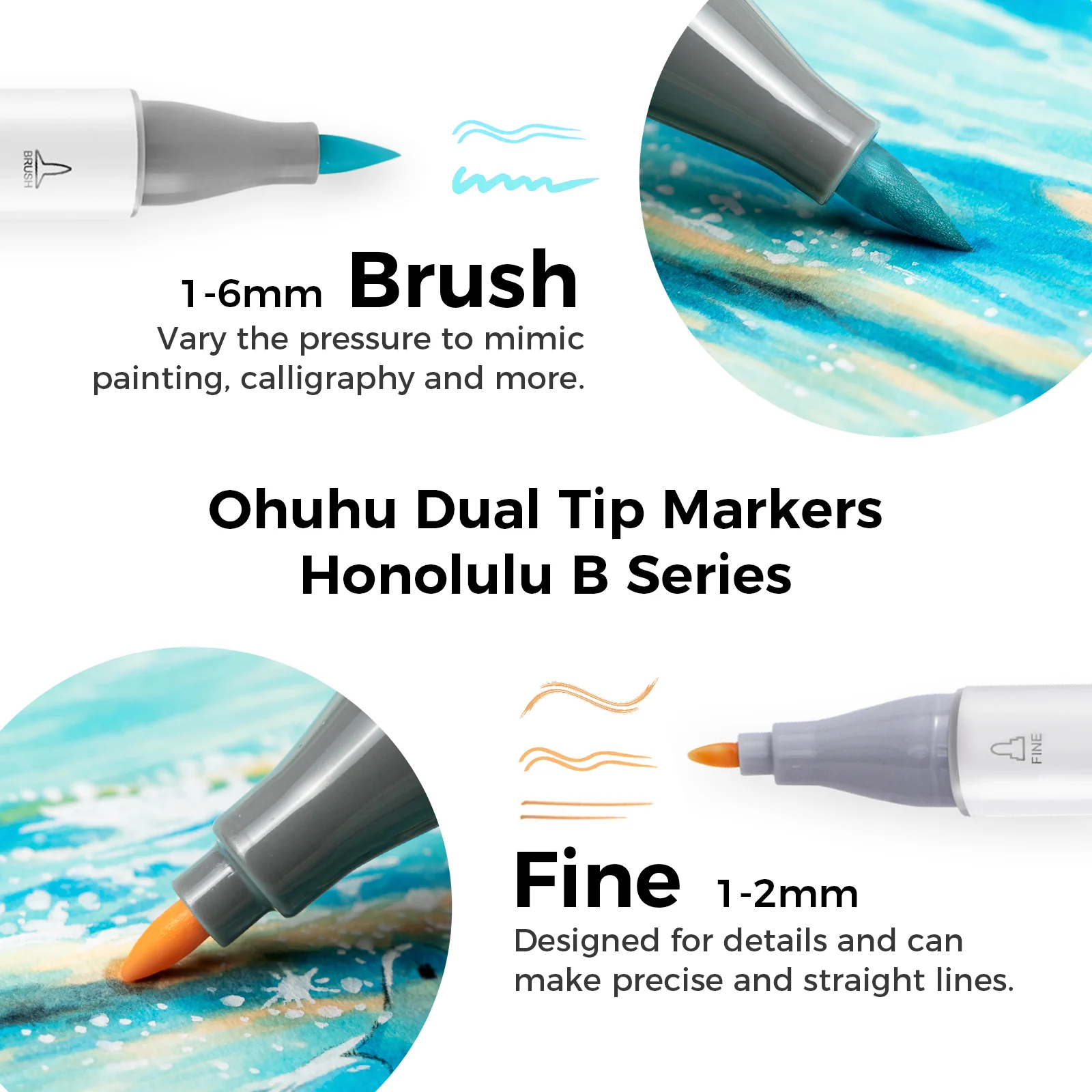 Ohuhu Honolulu Brush Markers - Small Set - Image 56