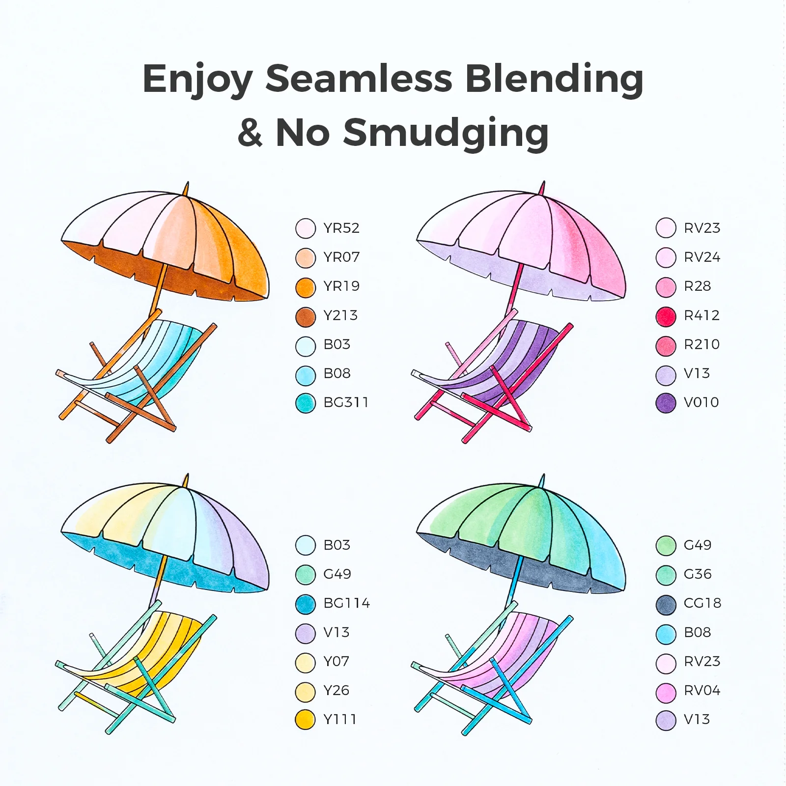 Ohuhu Honolulu S 48 Colors Dual Soft Tips Alcohol Art Markers, Brush & Soft Chisel - Image 5