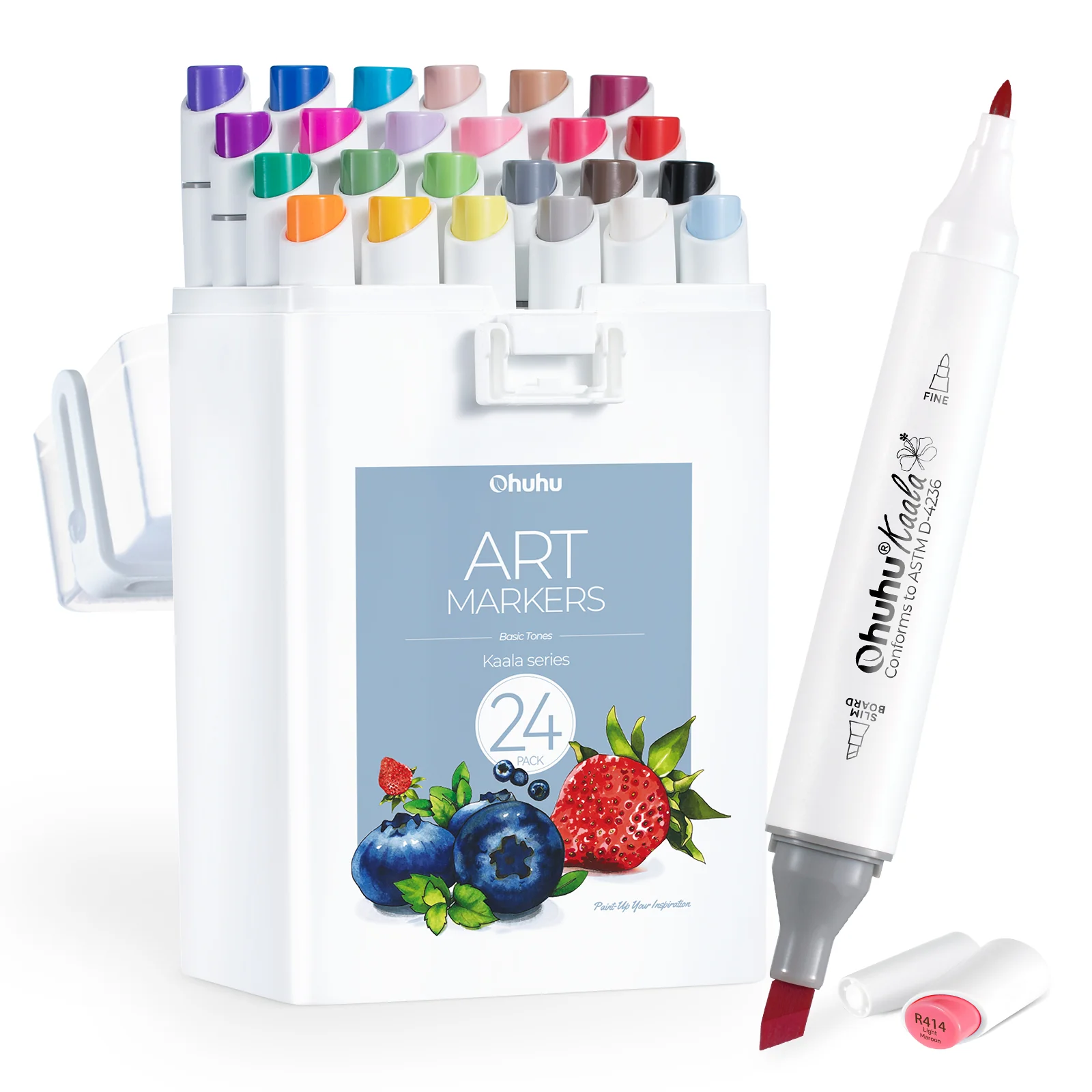 Ohuhu Kaala Five Tones Slim Broad and Fine Dual Tips Alcohol Art Markers - Image 51