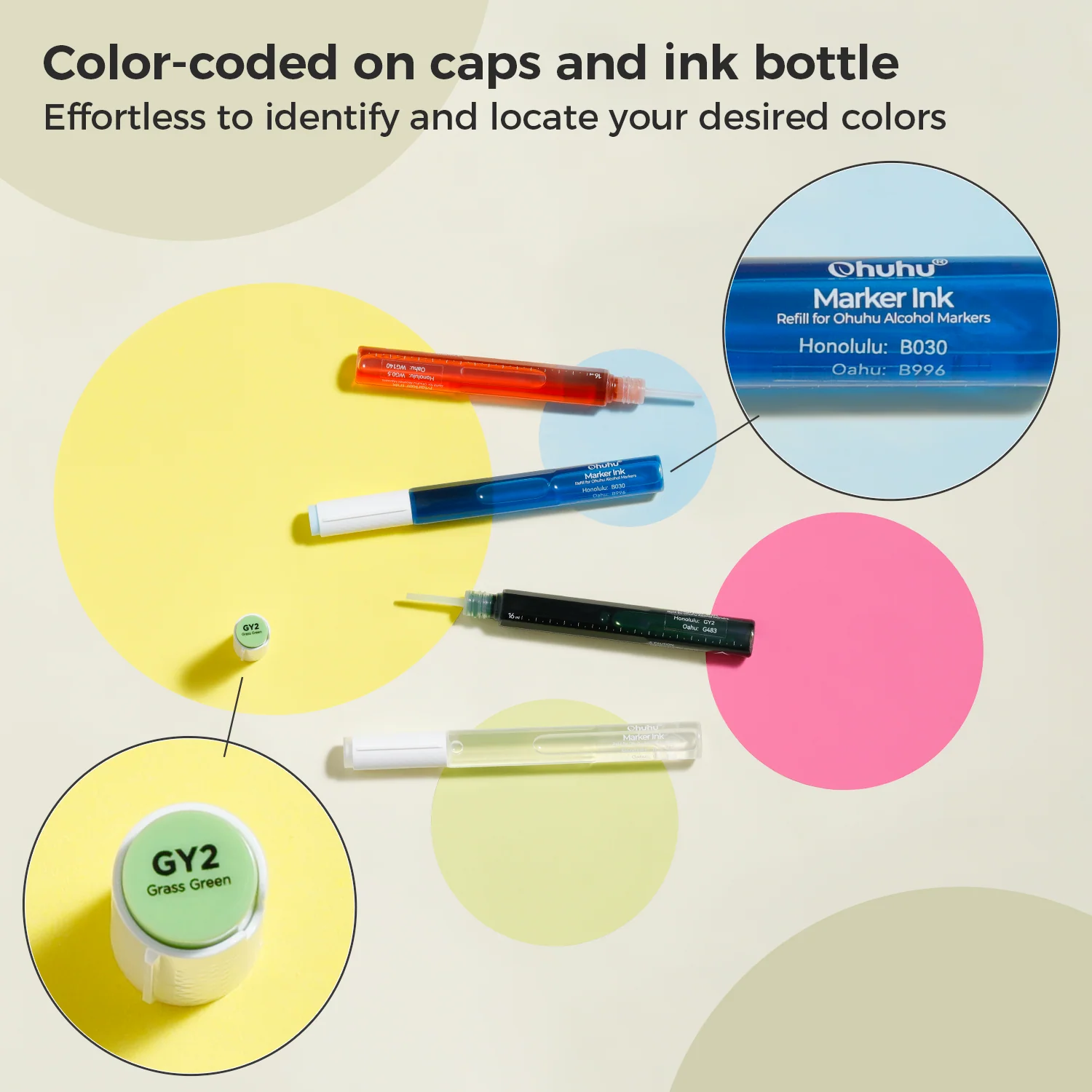 Ohuhu Marker Ink BV58 / B140 Refill for Alcohol marker - Image 6