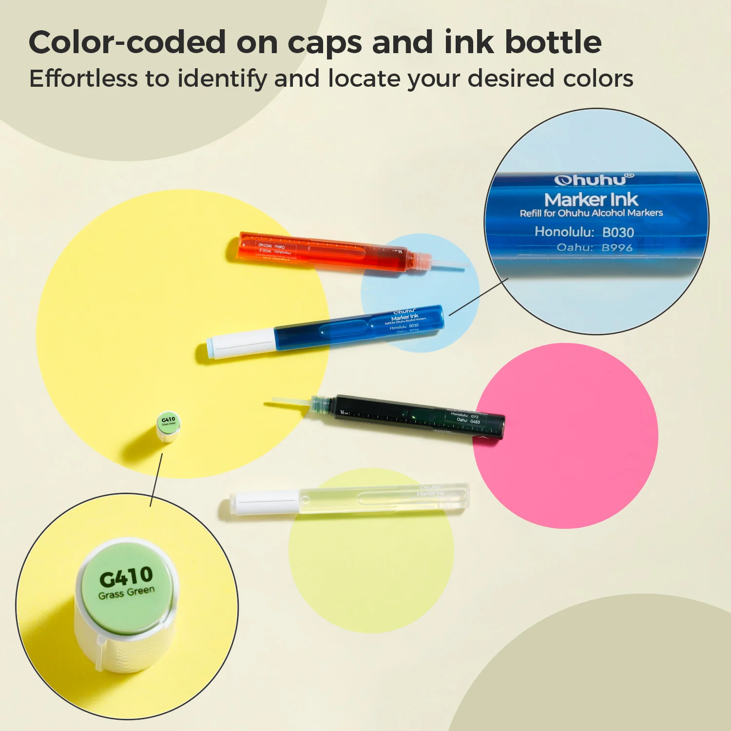 Ohuhu Marker Ink E92 / E380 Refill for Alcohol marker - Image 5