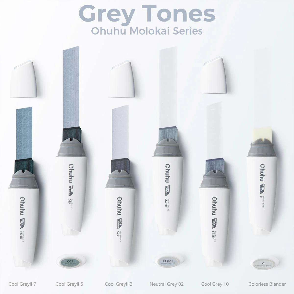 Ohuhu Molokai Four Tones Extra-wide Tip Alcohol Art Markers - Image 10