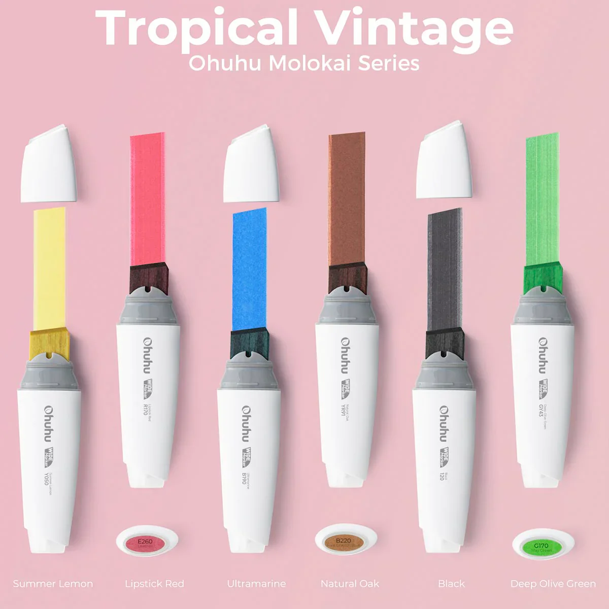 Ohuhu Molokai Four Tones Extra-wide Tip Alcohol Art Markers(Ships from Asia Warehouse) - Image 11
