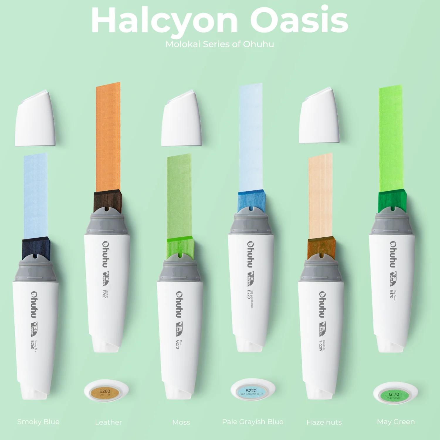 Ohuhu Molokai Four Tones Extra-wide Tip Alcohol Art Markers - Image 24