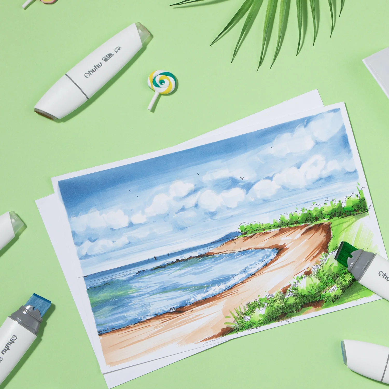 Ohuhu Molokai Four Tones Extra-wide Tip Alcohol Art Markers - Image 28