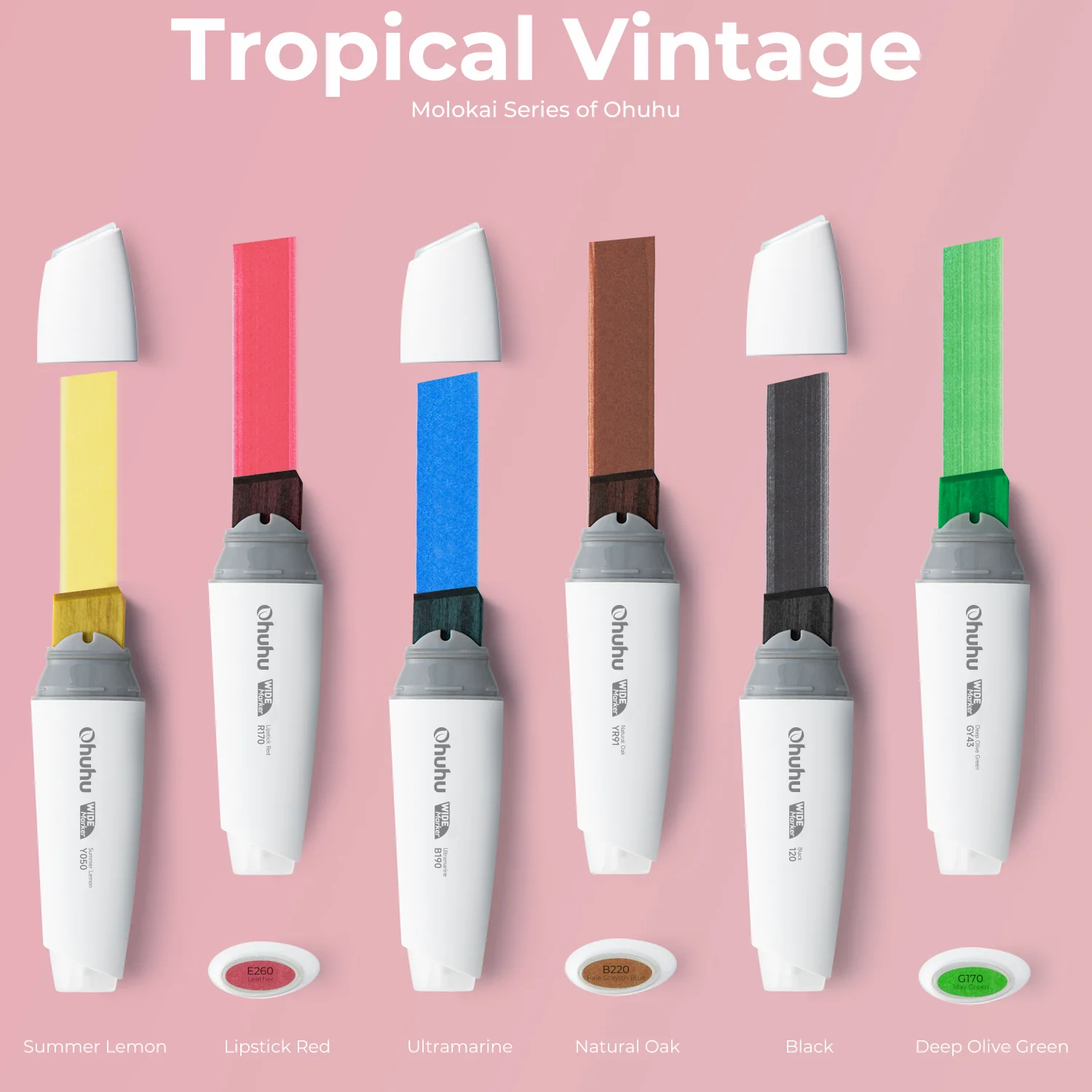 Ohuhu Molokai Four Tones Extra-wide Tip Alcohol Art Markers - Image 30