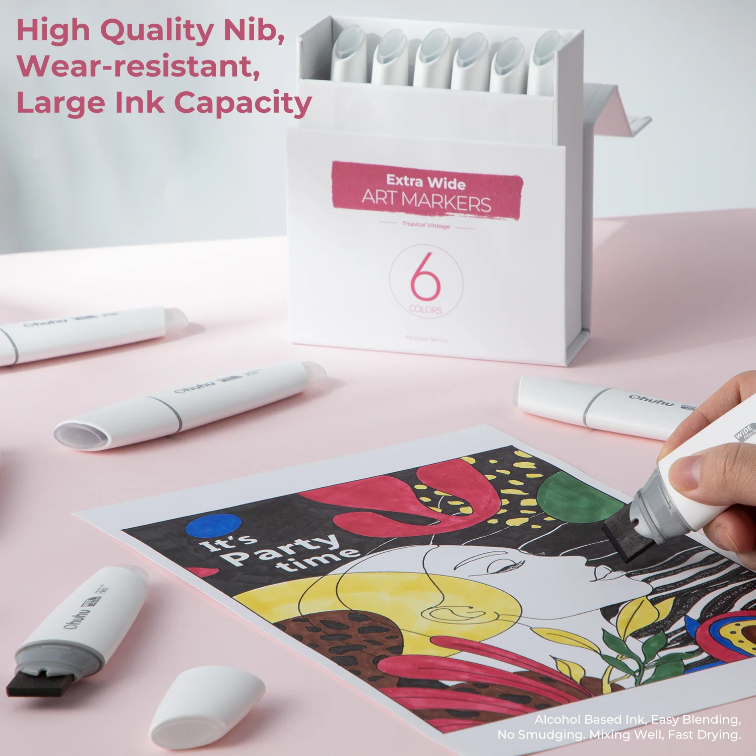 Ohuhu Molokai Four Tones Extra-wide Tip Alcohol Art Markers - Image 32