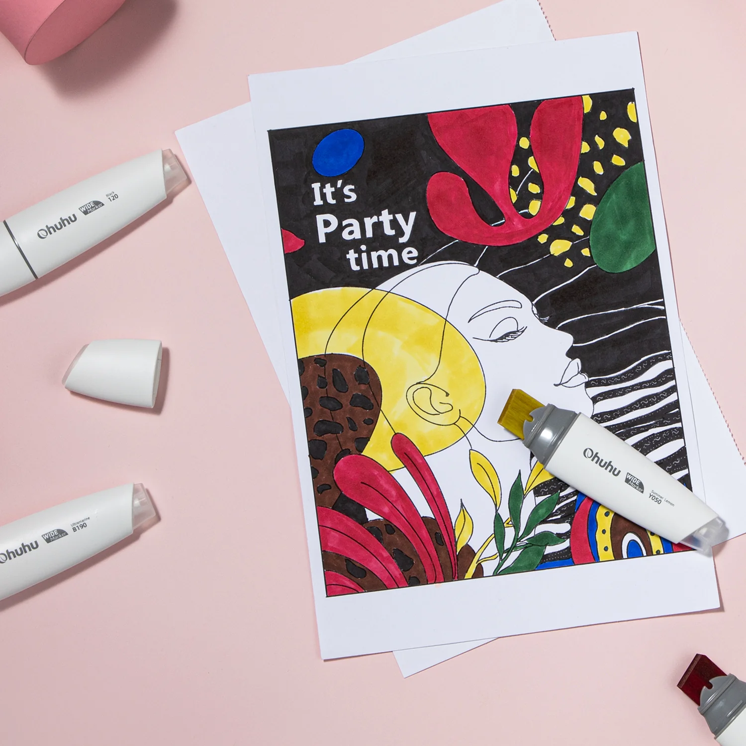 Ohuhu Molokai Four Tones Extra-wide Tip Alcohol Art Markers - Image 33