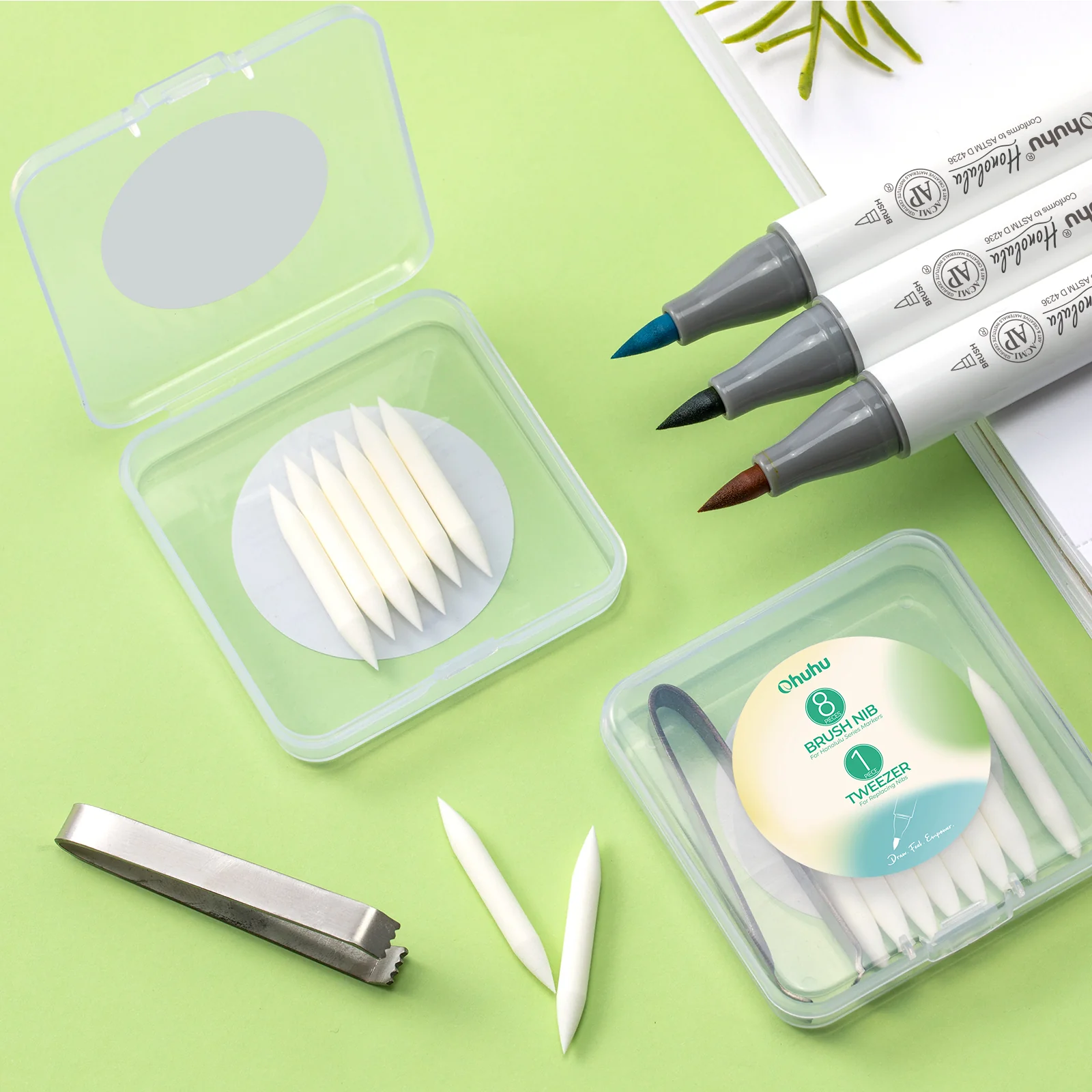 Ohuhu Replacement Brush Nibs Of Honolulu & Honolulu B Series (Europe Only) - Image 3