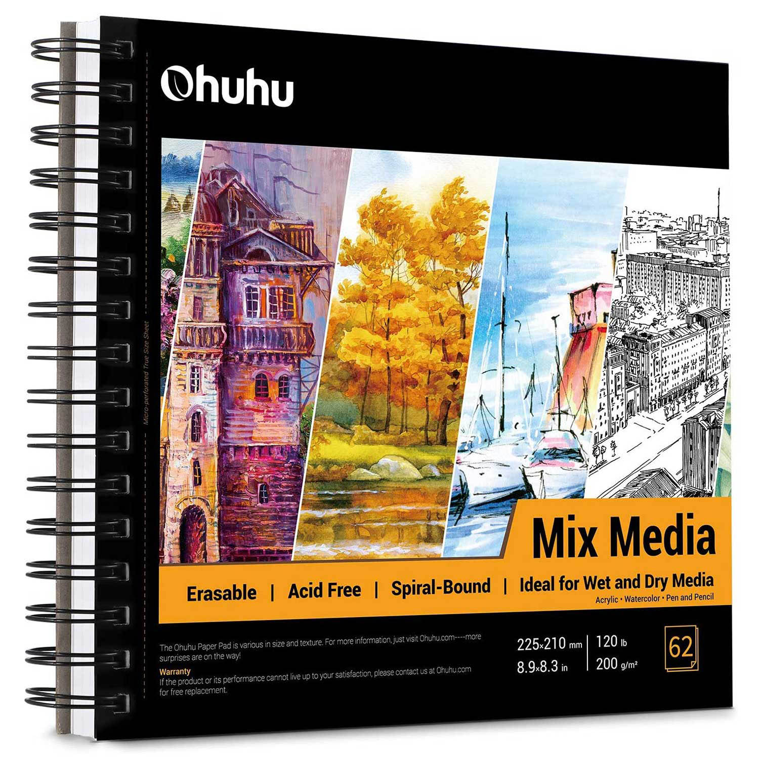Ohuhu Spiral-Bound Mix Media Pad for Multiple Techniques - Image 8