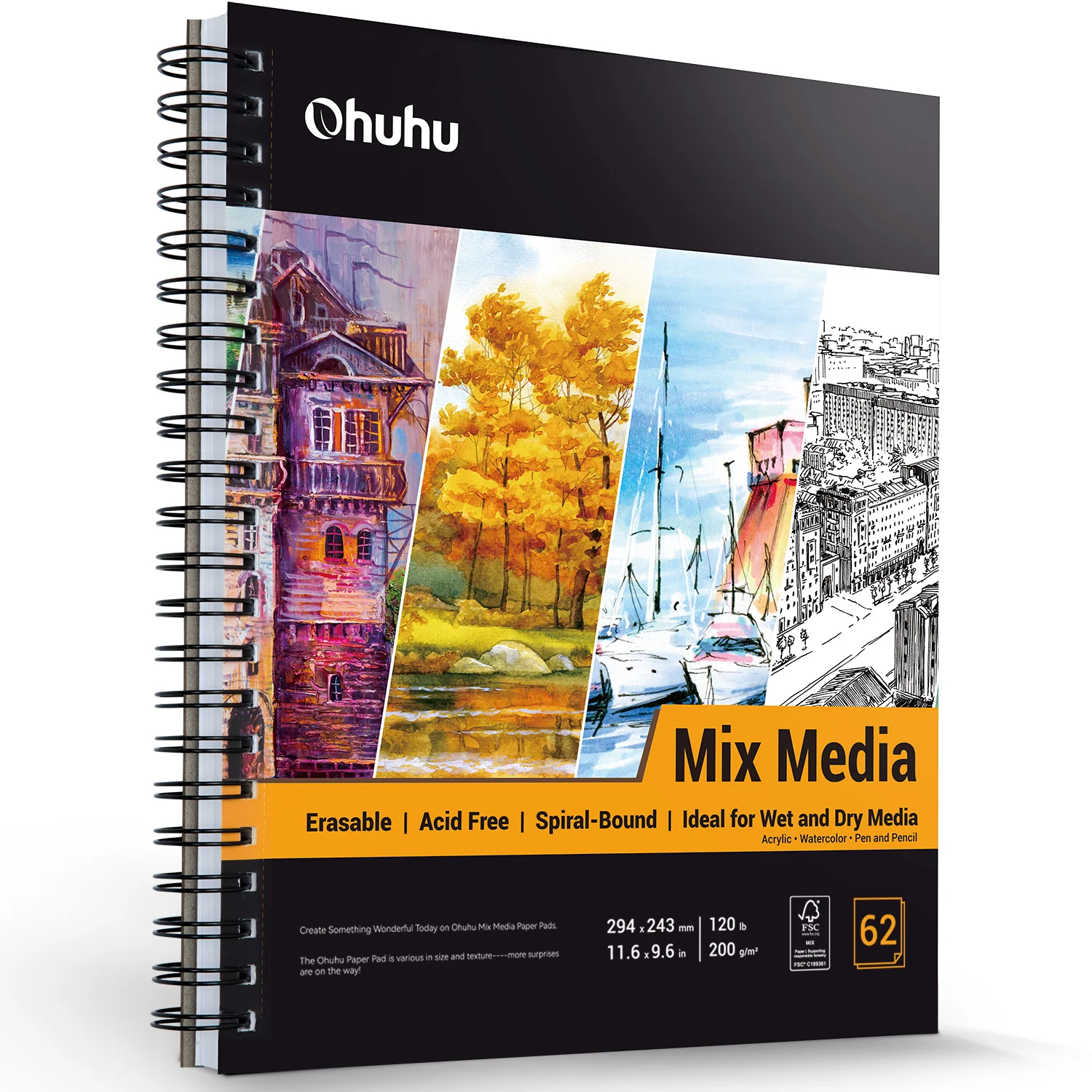Ohuhu Spiral-Bound Mix Media Pad for Multiple Techniques - Image 18