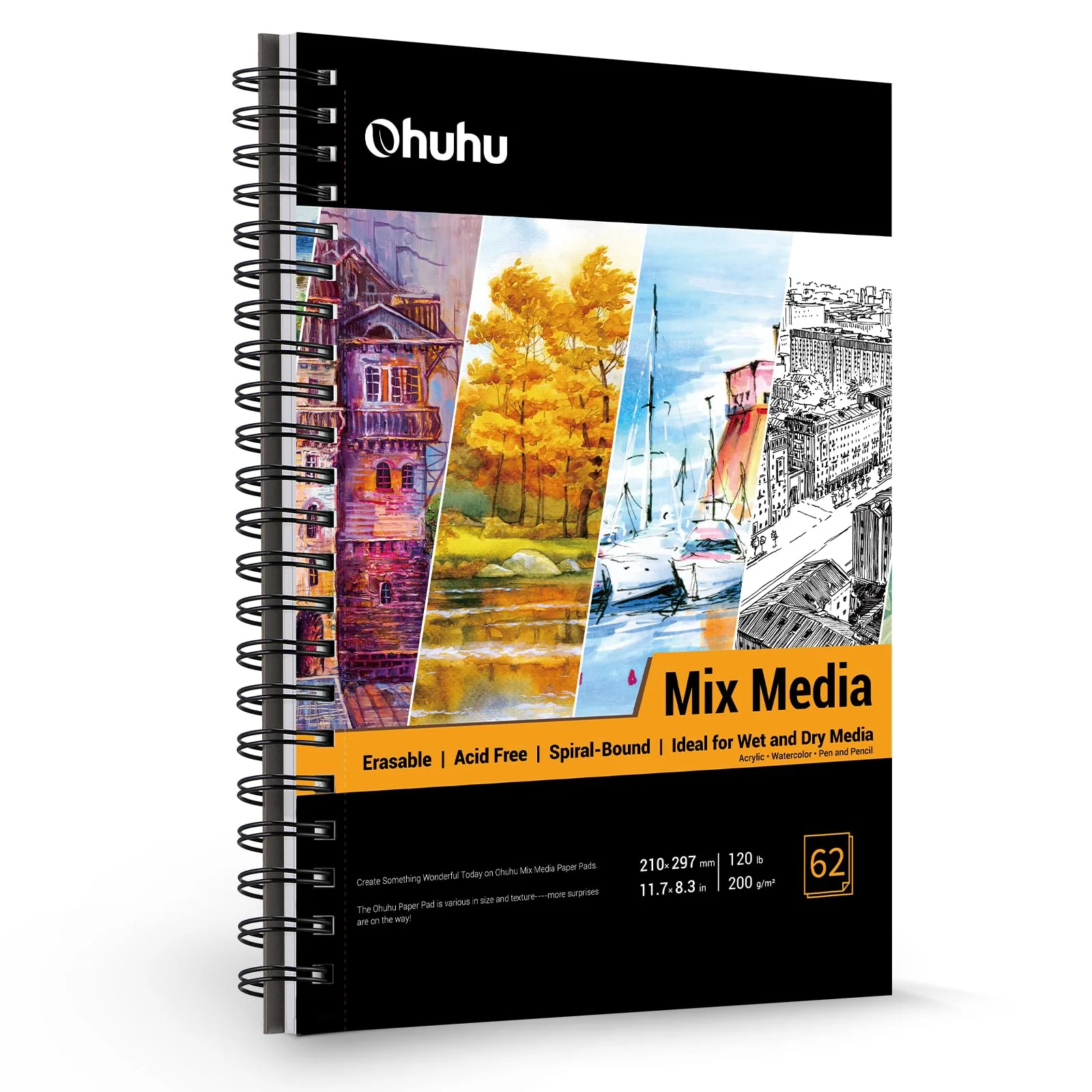 Ohuhu Spiral-Bound Mix Media Pad for Multiple Techniques (Canada Domestic Shipping) - Image 10