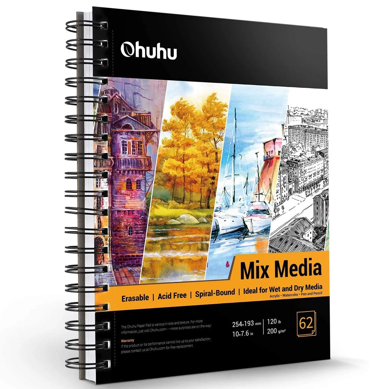 Ohuhu Spiral-Bound Mix Media Pad for Multiple Techniques (Canada Domestic Shipping) - Image 7