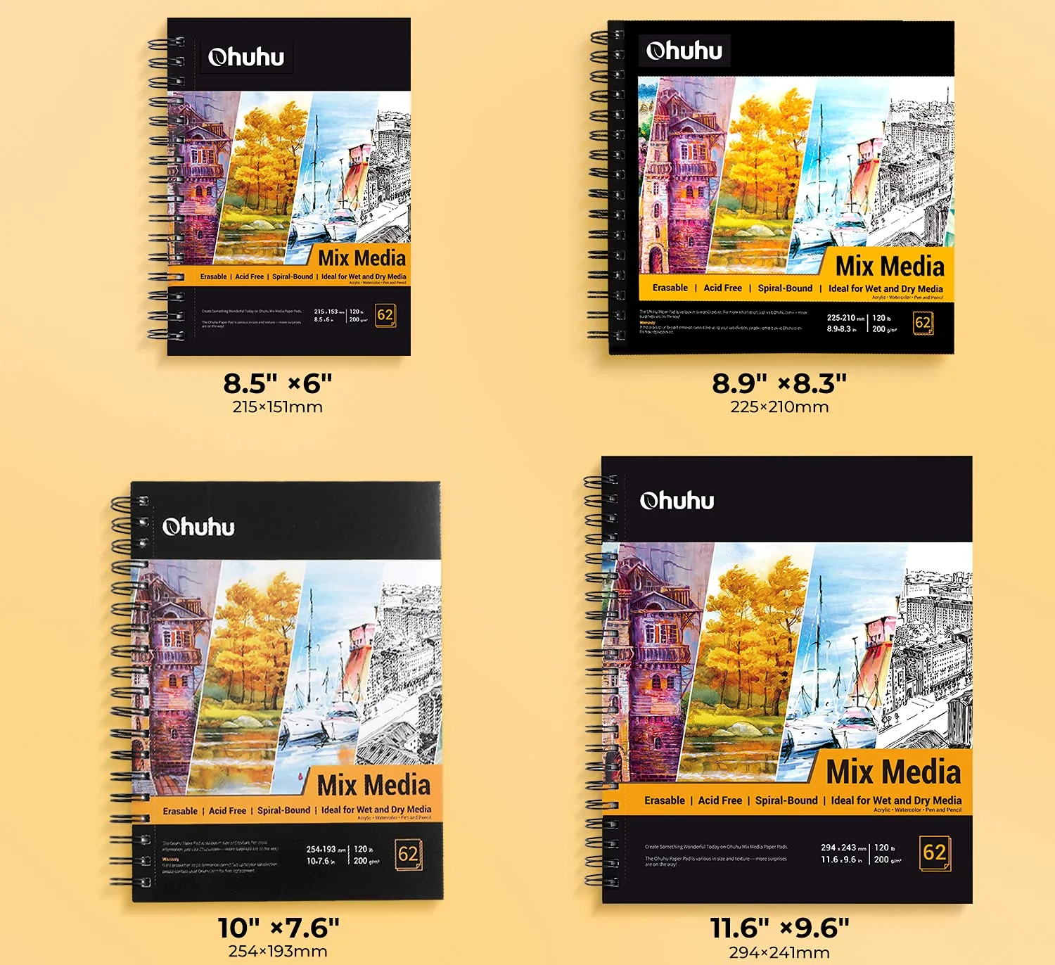 Ohuhu Spiral-Bound Mix Media Pad for Multiple Techniques (Europe Only) - Image 4