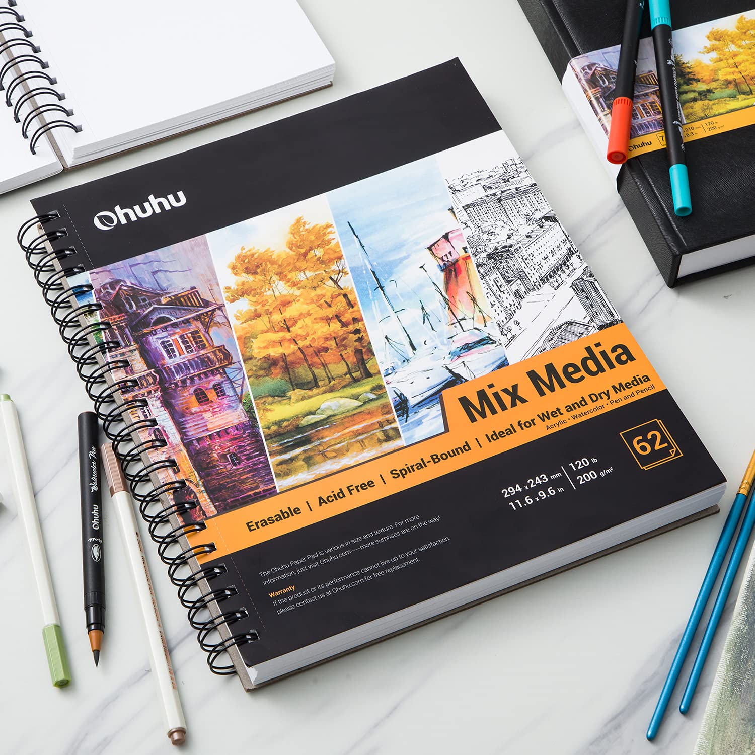 Ohuhu Spiral-Bound Mix Media Pad for Multiple Techniques (Mexico Domestic Shipping) - Image 5