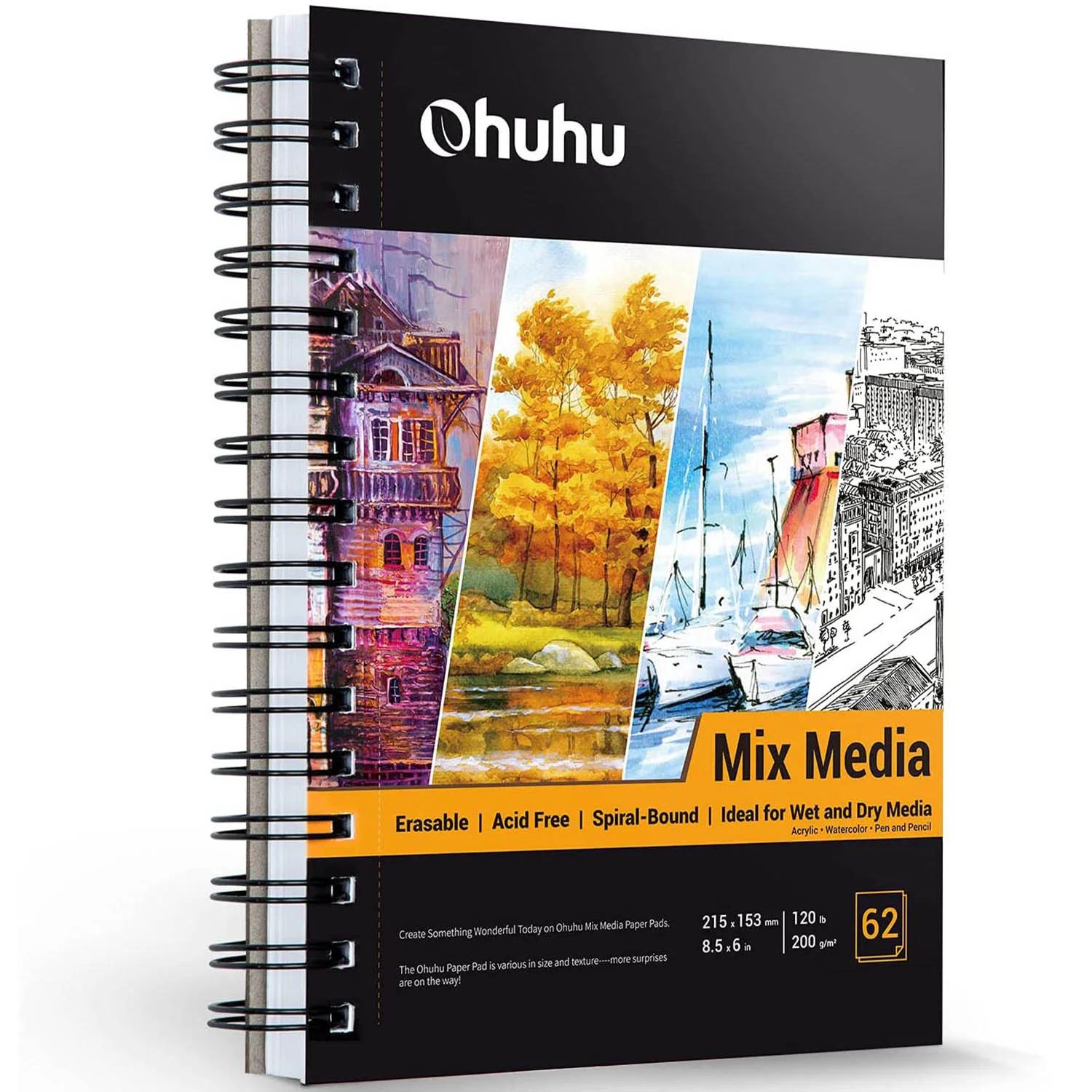 Ohuhu Spiral-Bound Mix Media Pad for Multiple Techniques (Mexico Domestic Shipping) - Image 9